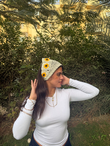 Sunflower crochet Bandana