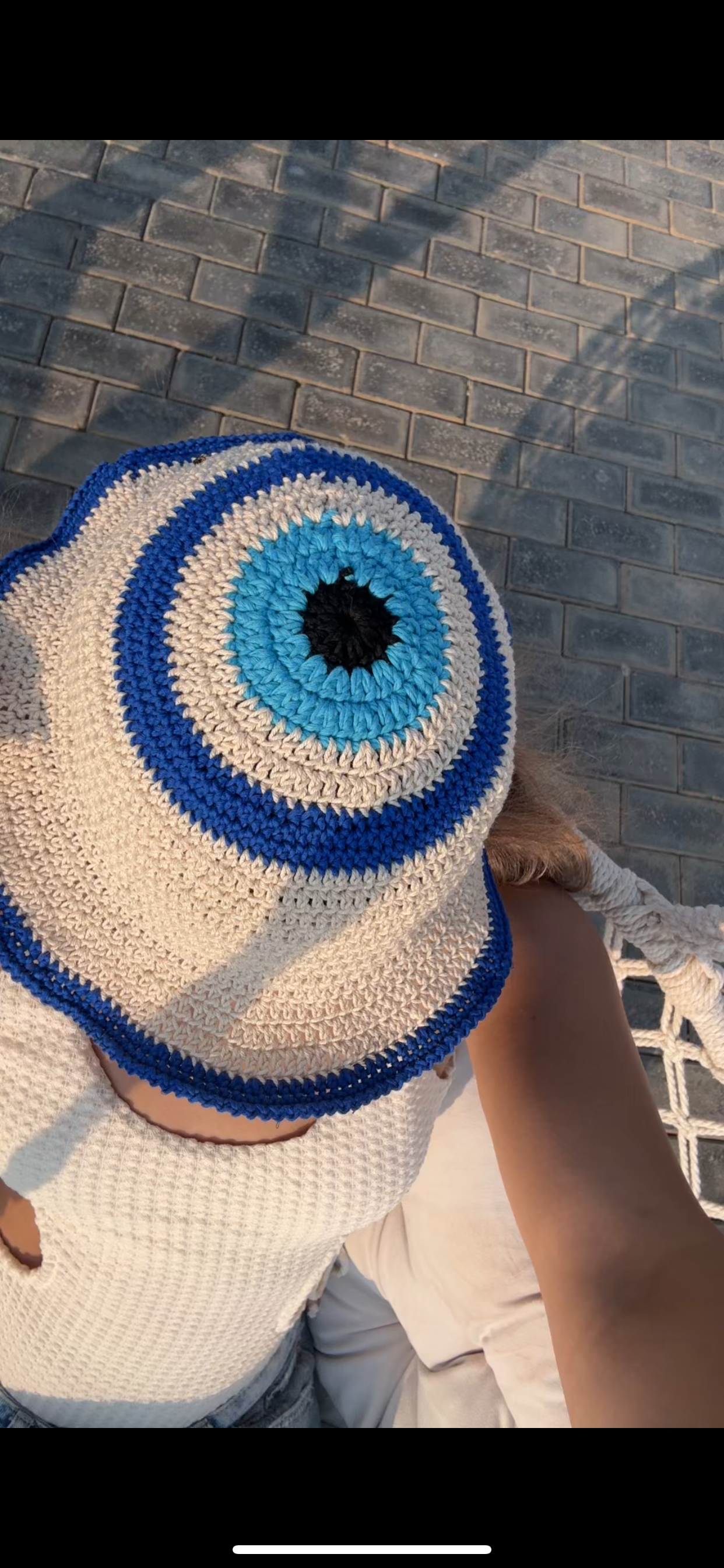 Evil Eye Crochet Bucket Hat