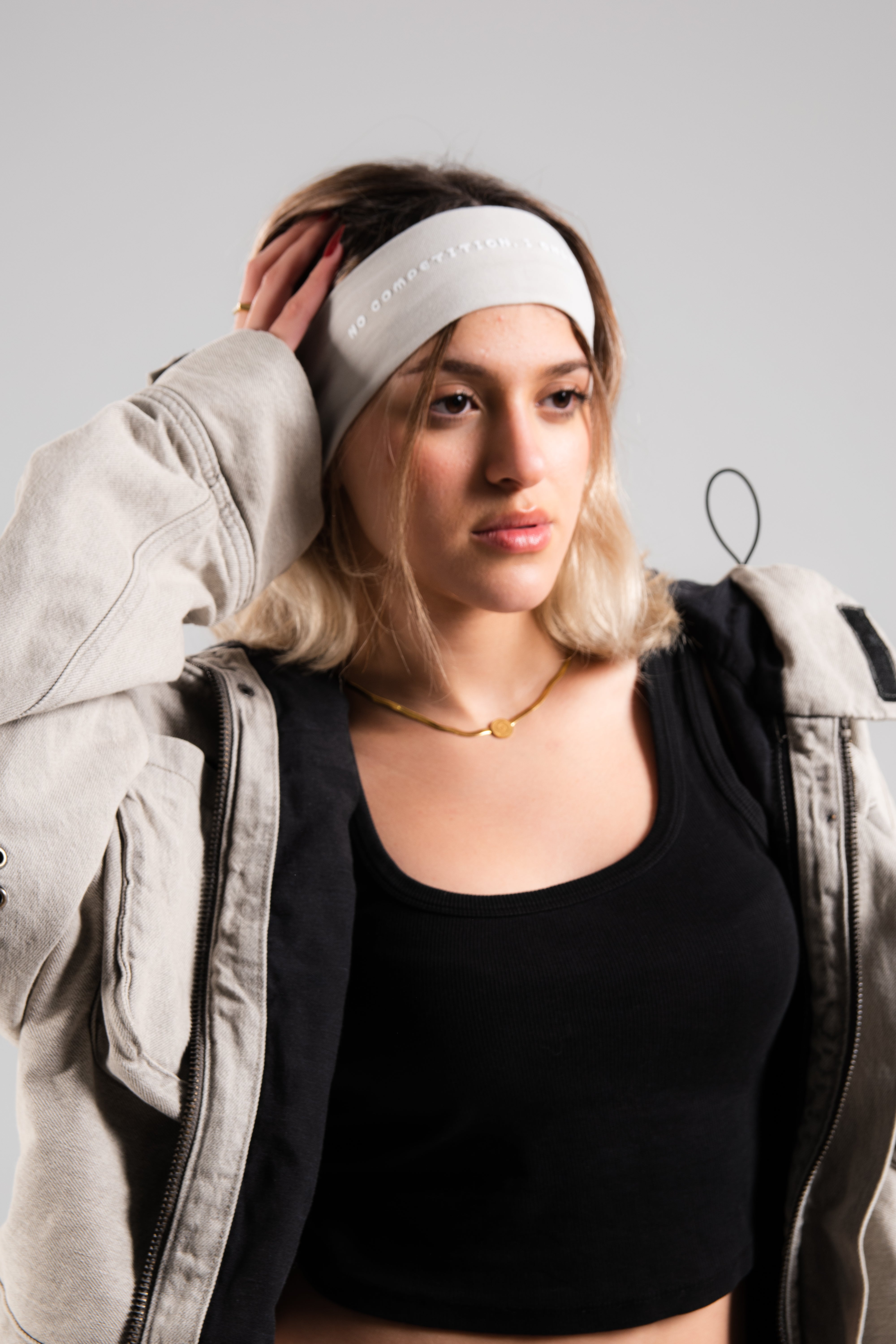 NC Mushroom Grey Thin Headband
