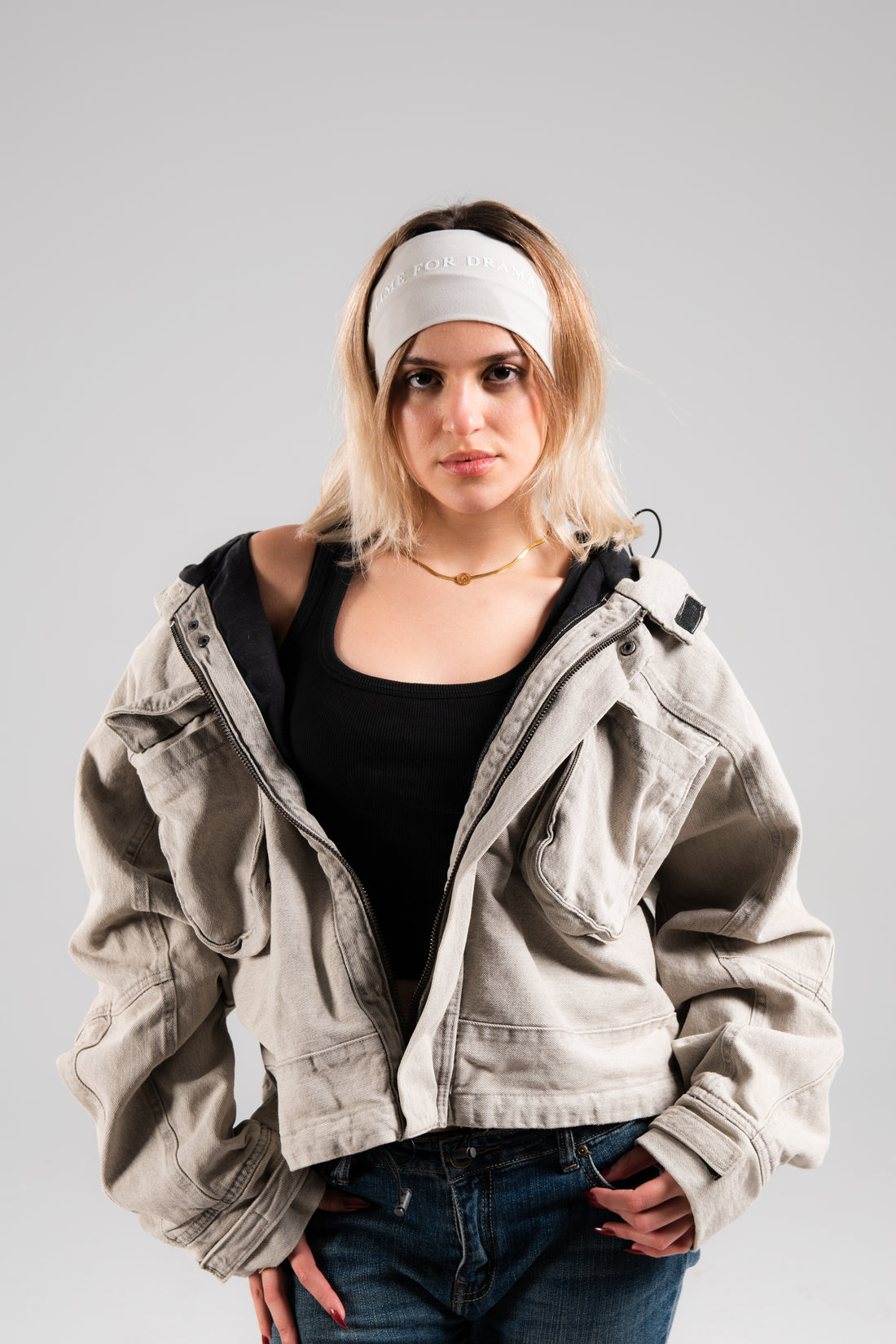 NTFD Mushroom Grey Thick Headband