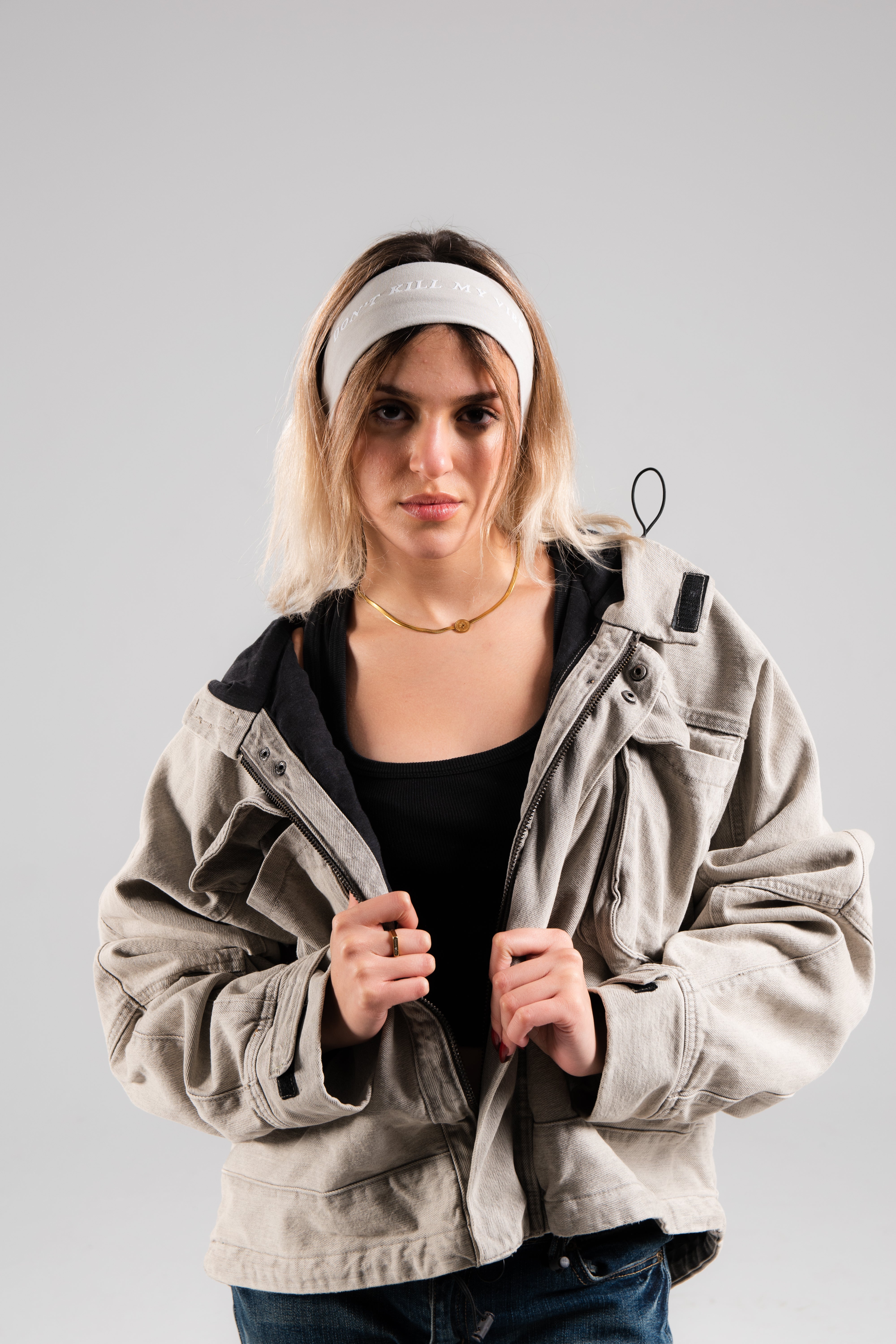 DKMV Mushroom Grey Thin Headband