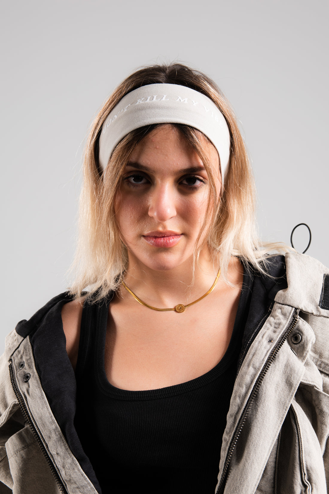 DKMV Mushroom Grey Thin Headband