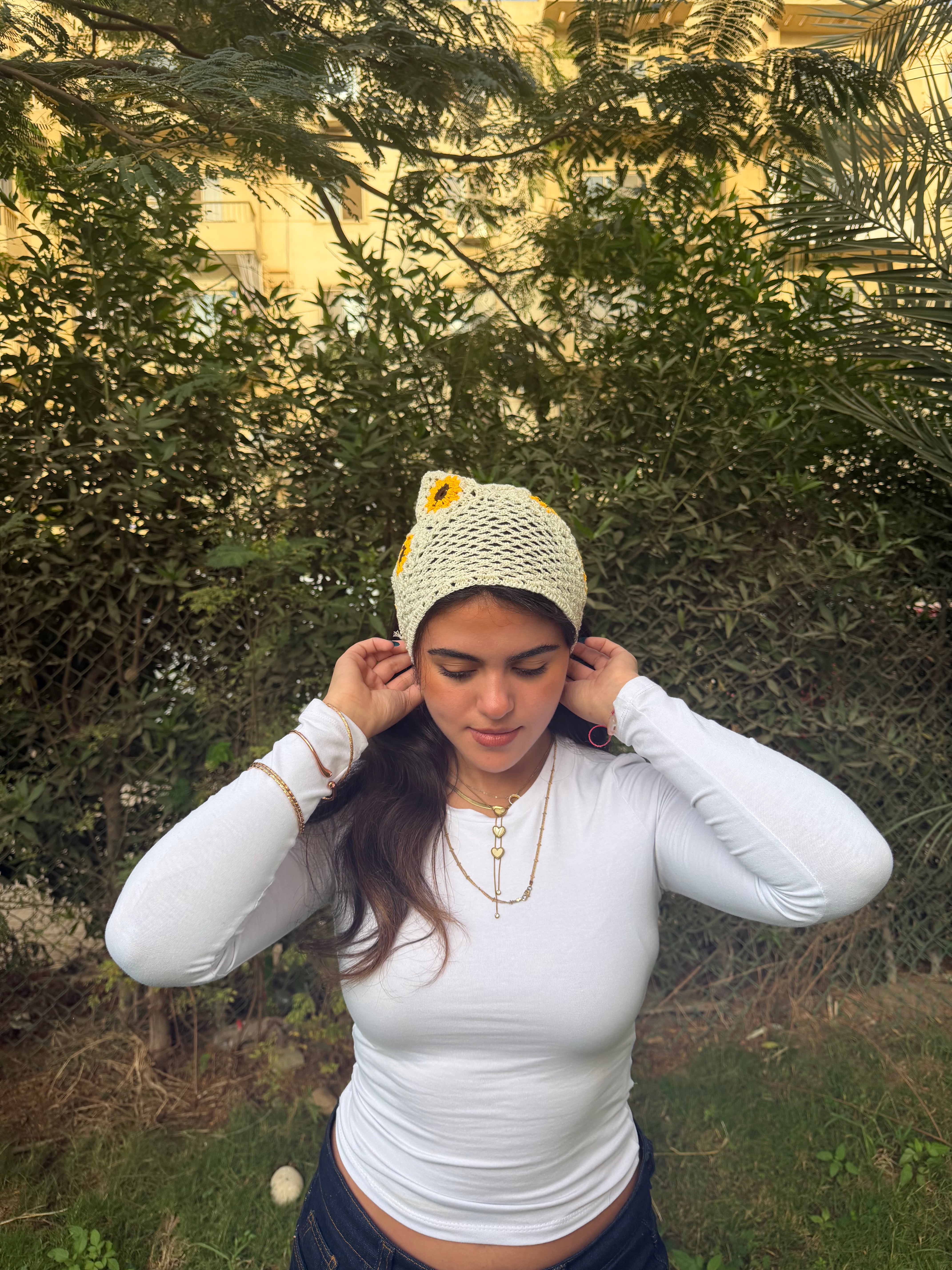 Sunflower crochet Bandana